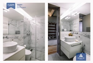 Panoramic Apartment, 1 Bedroom, Terrace | Bathroom | Shower, free toiletries, hair dryer, bidet - ORM - Almada Terrace Apartment (Porto)