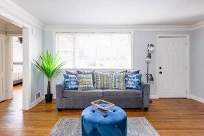 Light & Airy Family Home, Inside Upscale Community | Living room - Light & Airy Family Home (Atlanta)