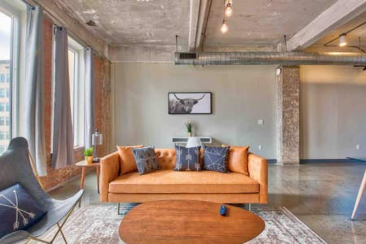Luxurious Downtown Smart Loft | Living room | Flat-screen TV