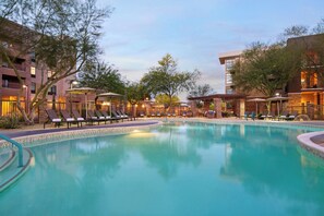 Outdoor pool, open 7:00 AM to 9:00 PM, pool umbrellas, pool loungers