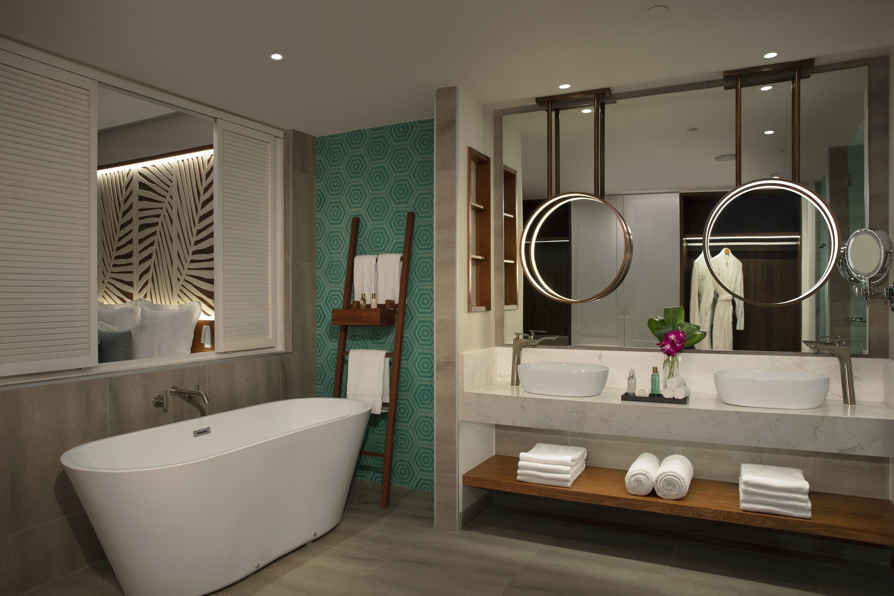 shower, rainfall showerhead, eco-friendly toiletries, hair dryer