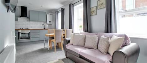 45-inch flat-screen TV with digital channels, TV