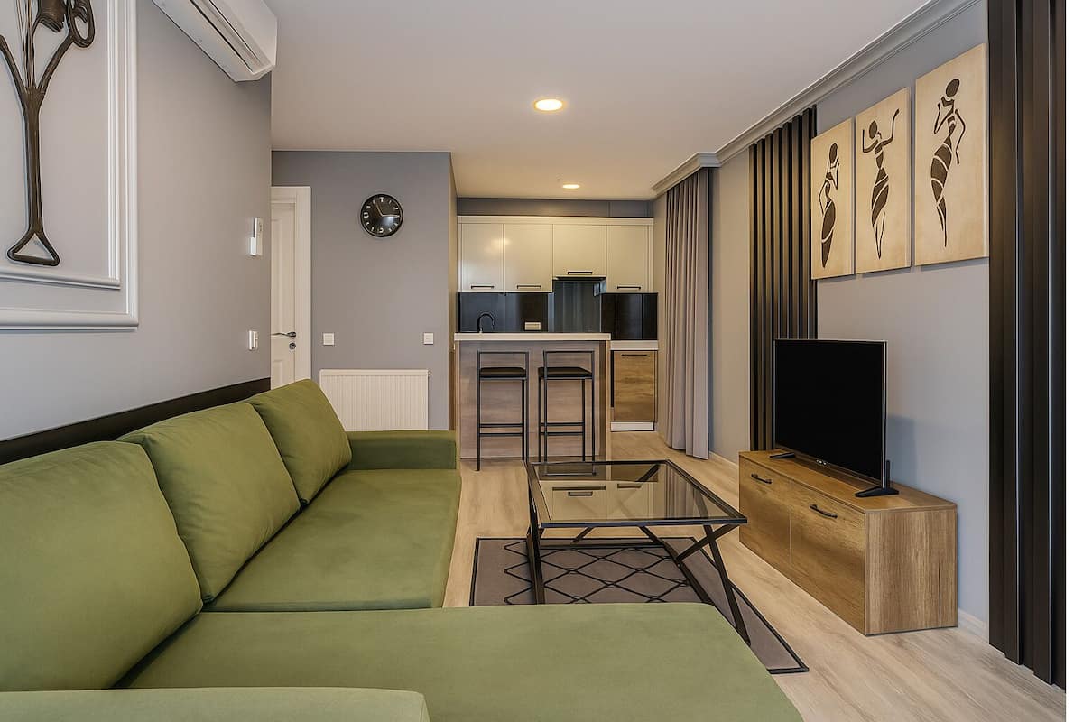 Luxury Condo, 1 Bedroom | Living area | 109-inch LCD TV with satellite channels, TV