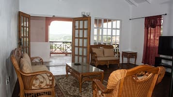 55-inch flat-screen TV with cable channels, TV, Netflix