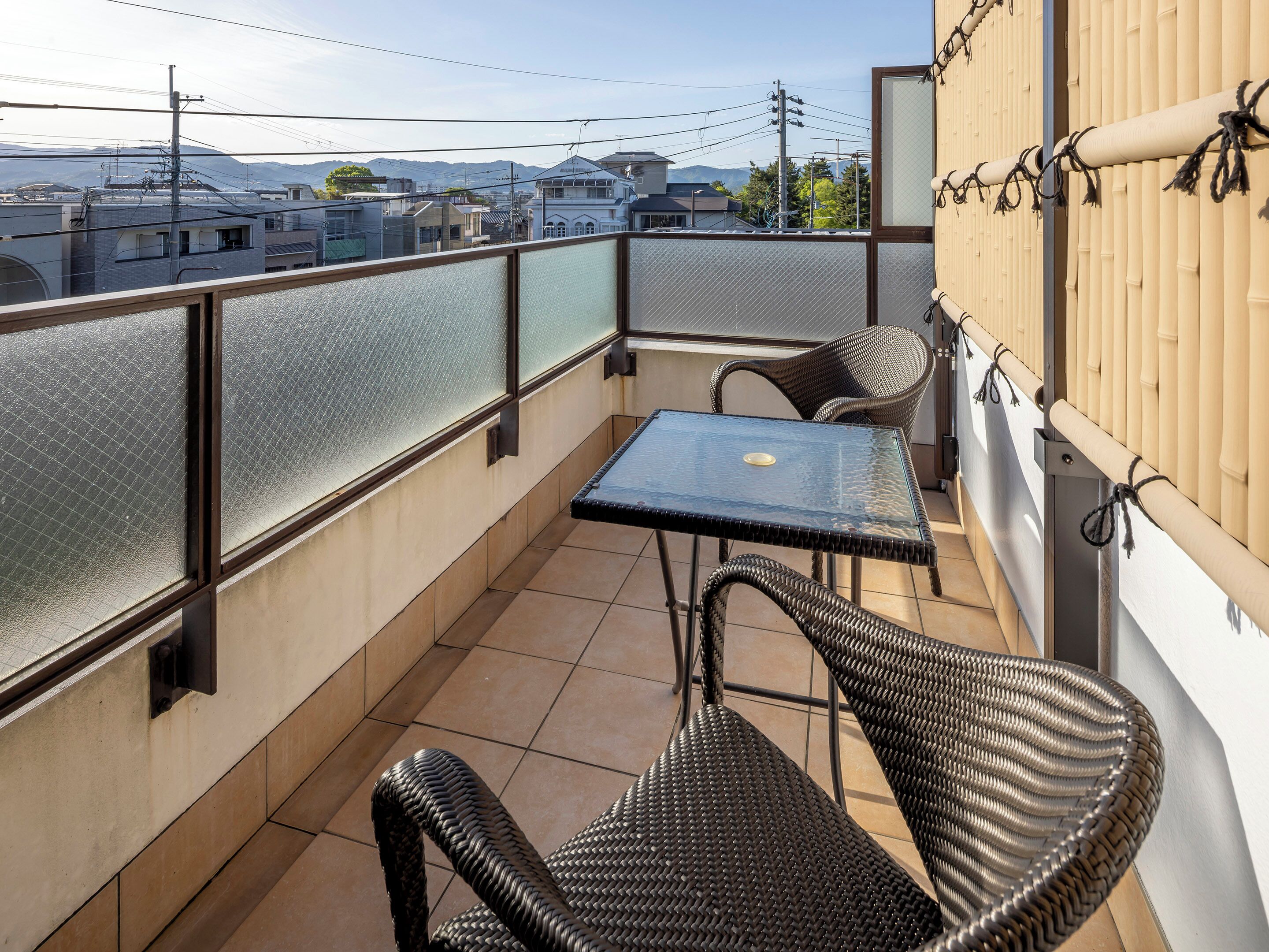 Deluxe-Zweibettzimmer (A with Open Air Bath) | Terrasse/Patio