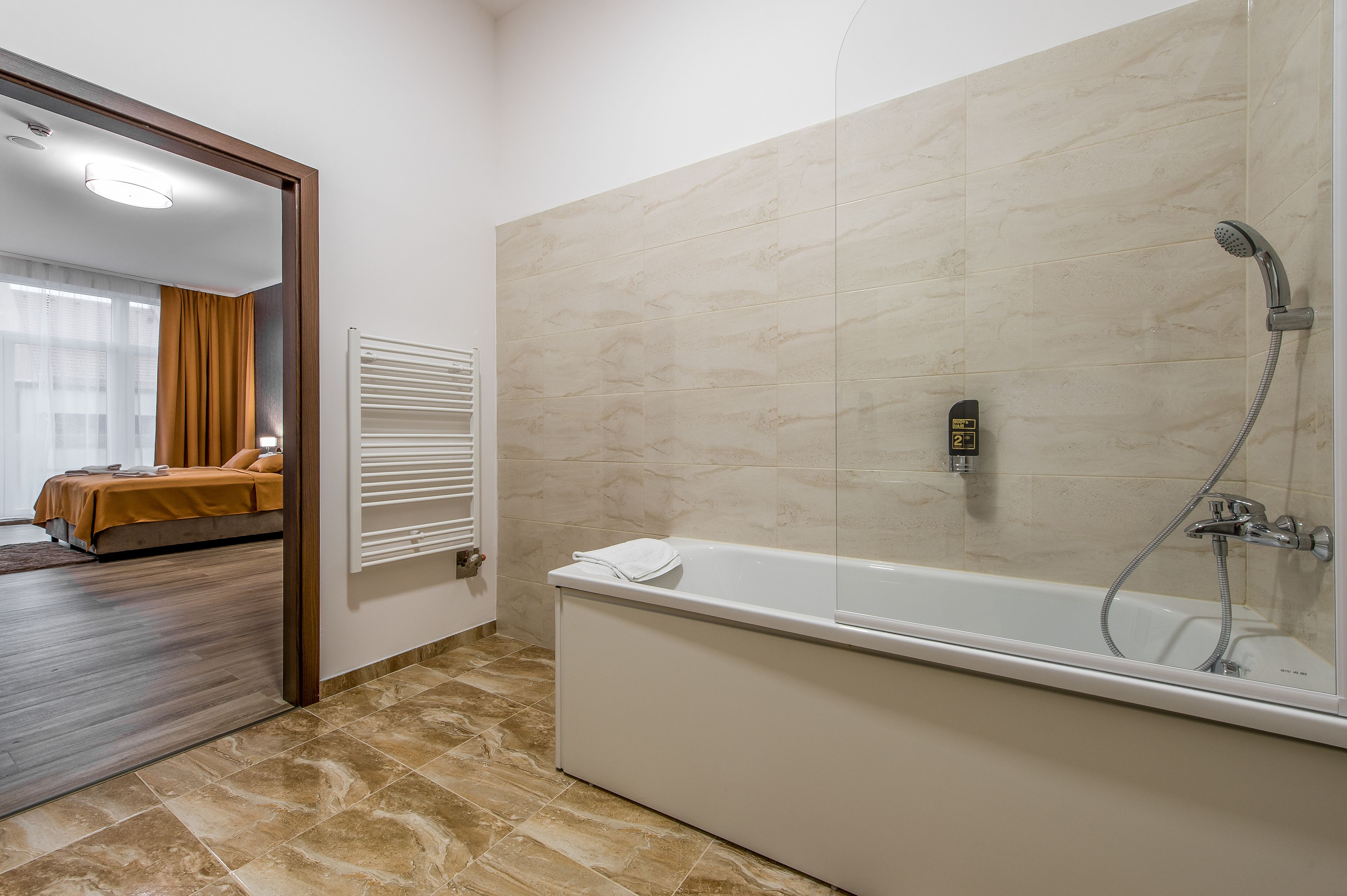 free toiletries, slippers, towels, soap