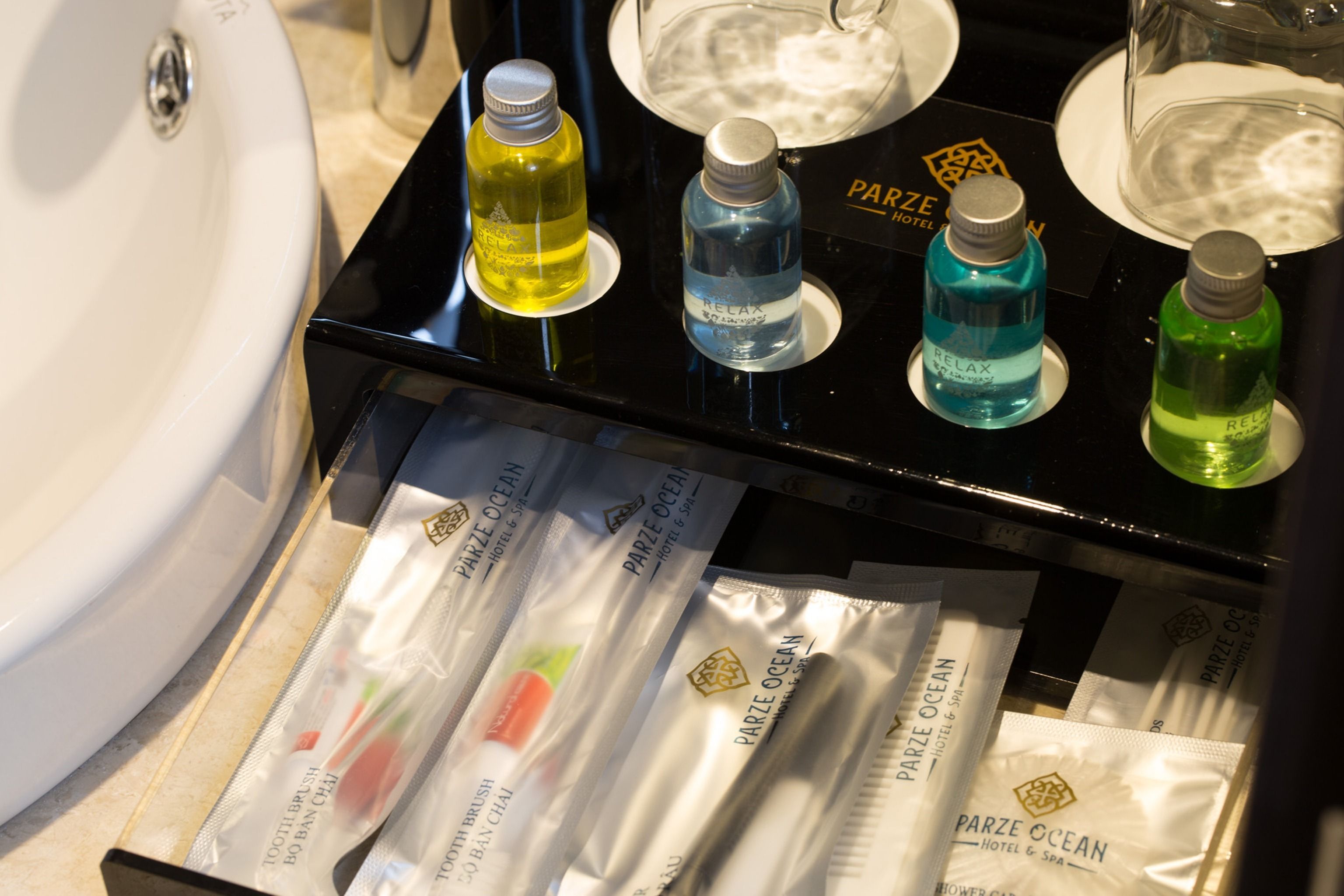 free toiletries, hair dryer, dressing gowns, slippers