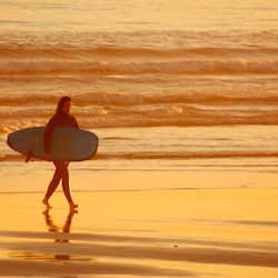 On the beach, white sand