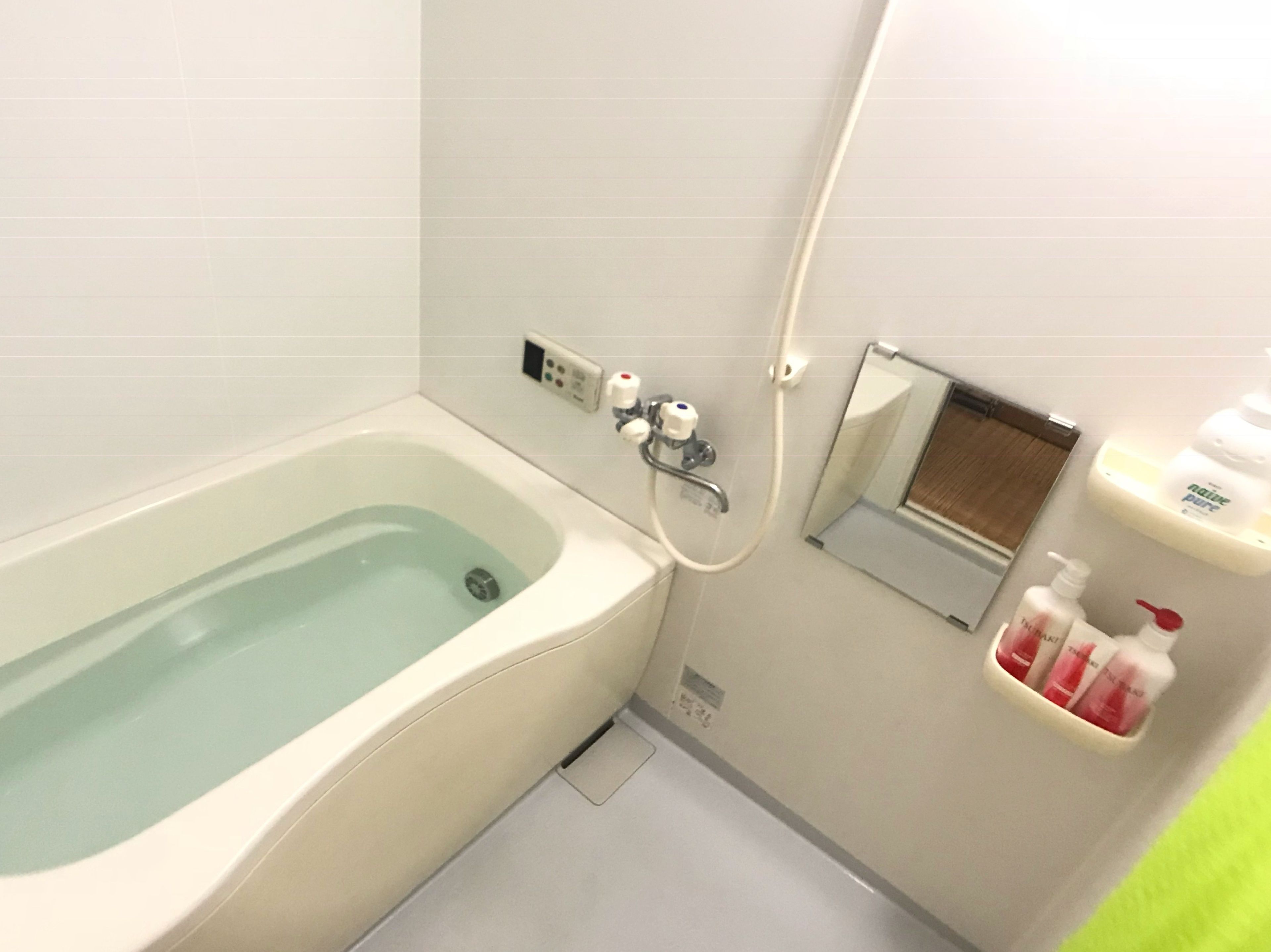 Combined shower/bathtub, deep-soaking bathtub, free toiletries