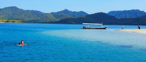 Private beach, beach bar