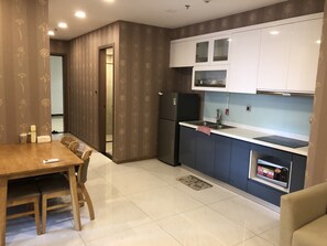 Deluxe Apartment, 1 Bedroom | Private kitchenette | Fridge, microwave, stovetop, rice cooker - The Vie Vinhomes (Ho Chi Minh City)
