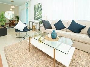 Apartment, 1 Bedroom, Marina View | Living area - FantaStay Botanica Towers (Dubai)