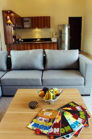 Two Bedroom Private Villa | Living area | 32-inch LED TV with premium channels, TV - Kubu Kulat Villa (Pecatu)