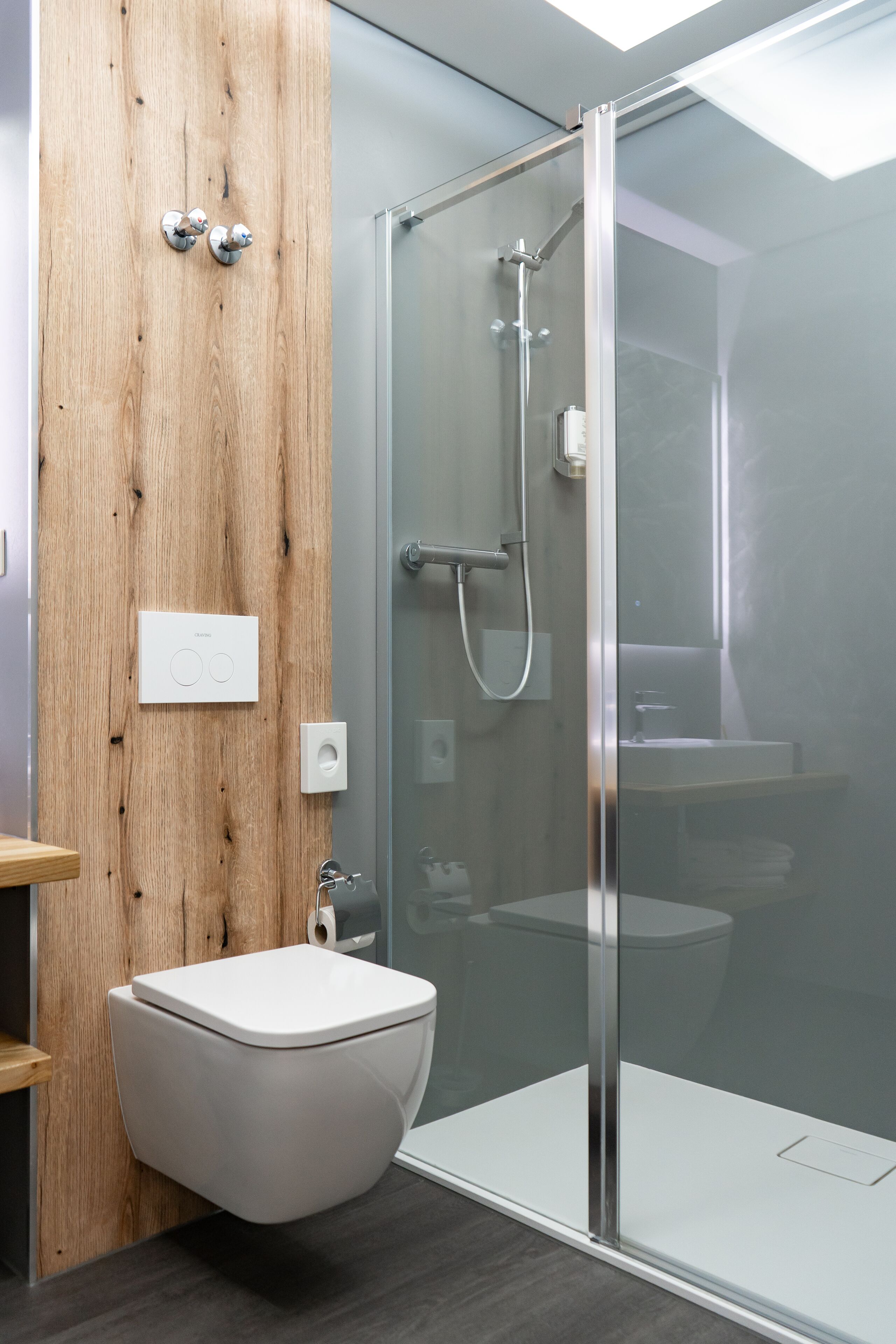 comfort double room | bathroom | shower, eco-friendly toiletries, hair dryer, slippers