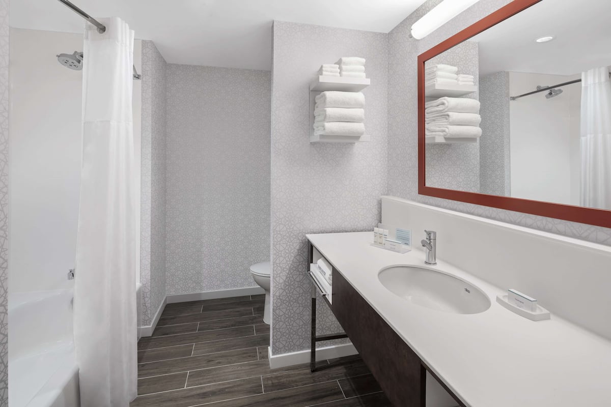 free toiletries, hair dryer, towels, soap