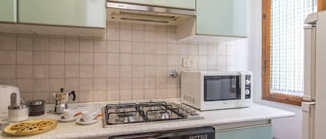 Appartement, 1 chambre | Cuisine privée | Réfrigérateur, micro-ondes, four, plaque de cuisson