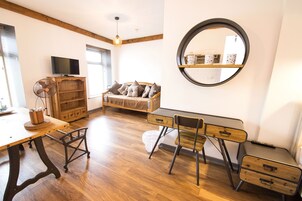 Estúdio, 1 cama King e sofá-cama | Individualmente decorados, individualmente mobiliados