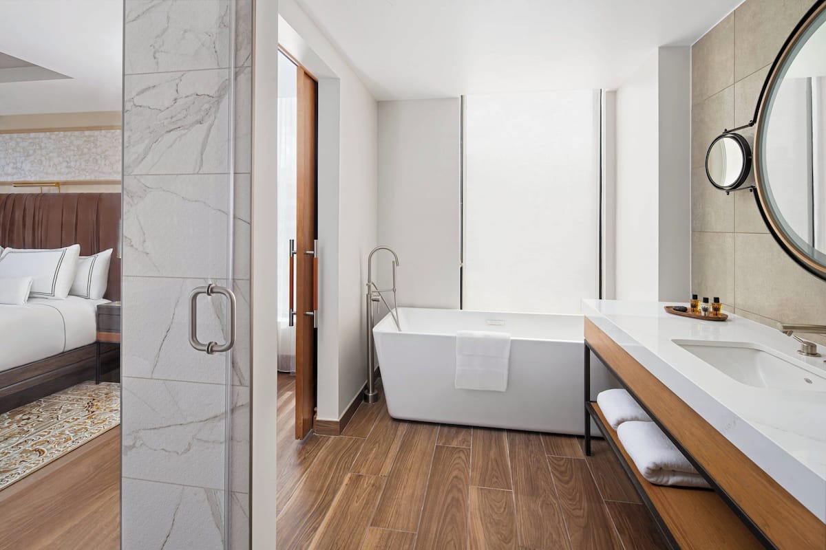 free toiletries, hair dryer, towels, soap