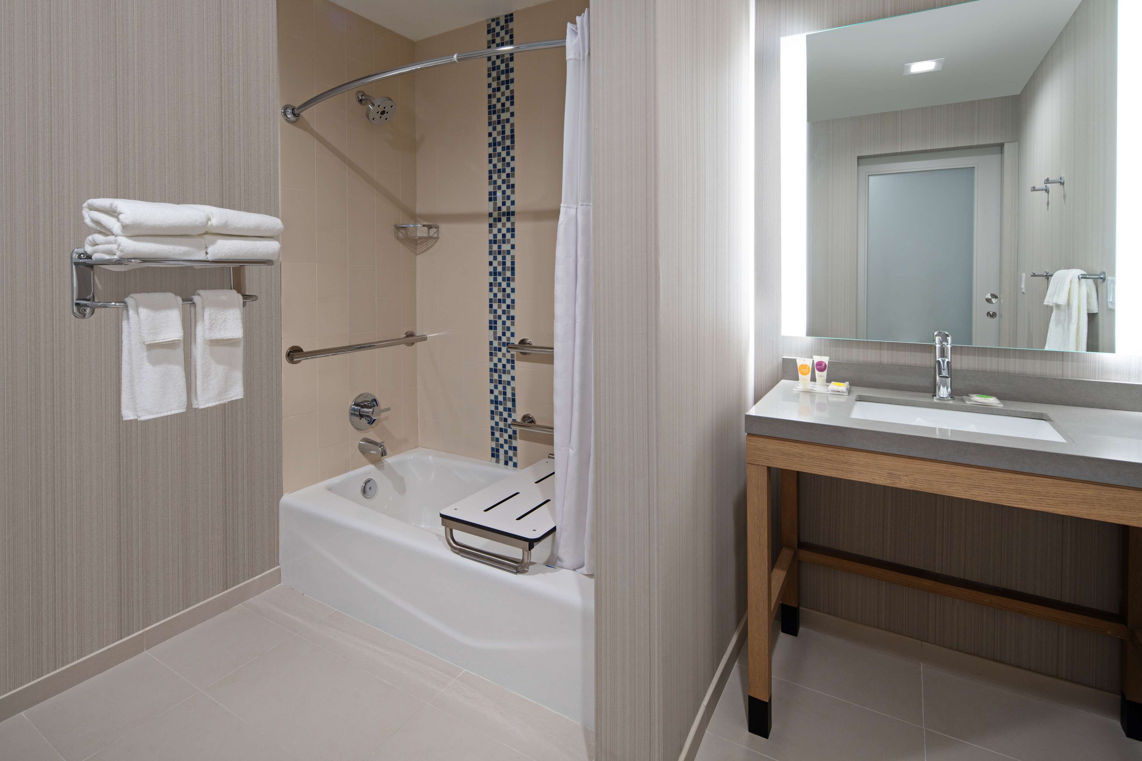 free toiletries, hair dryer, towels, soap