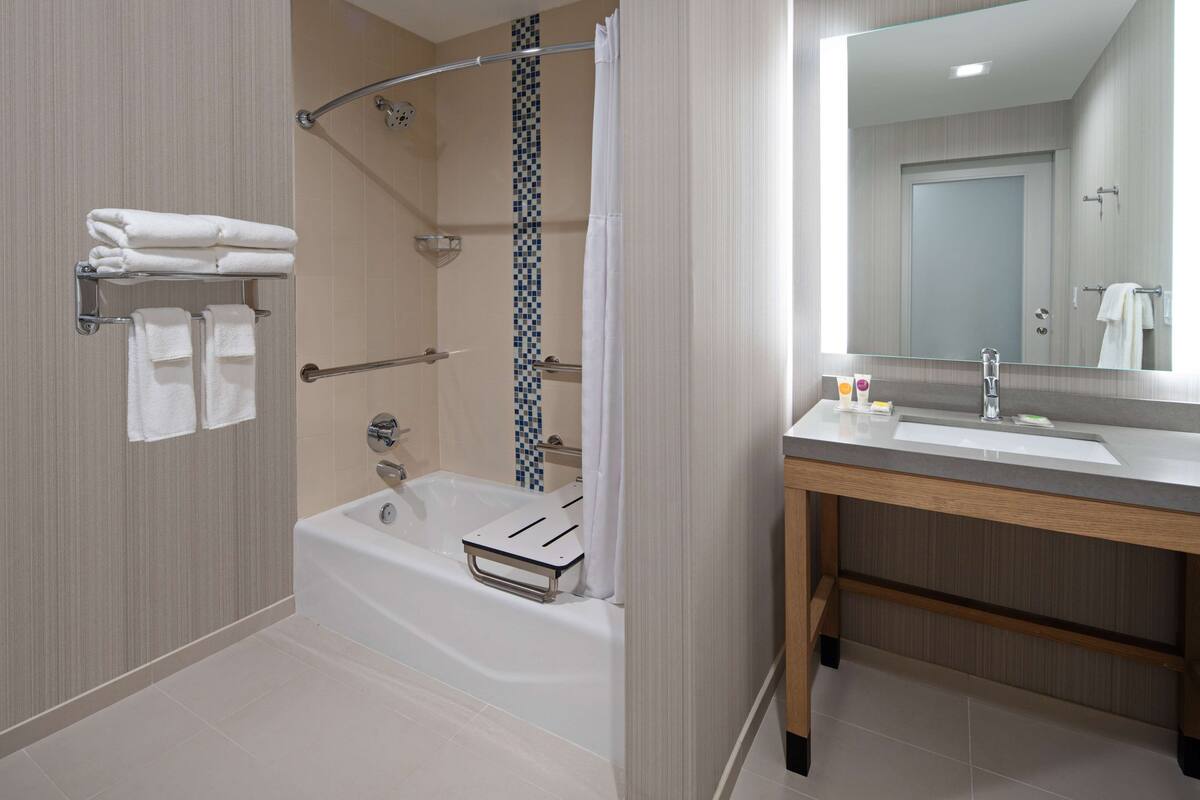 free toiletries, hair dryer, towels, soap