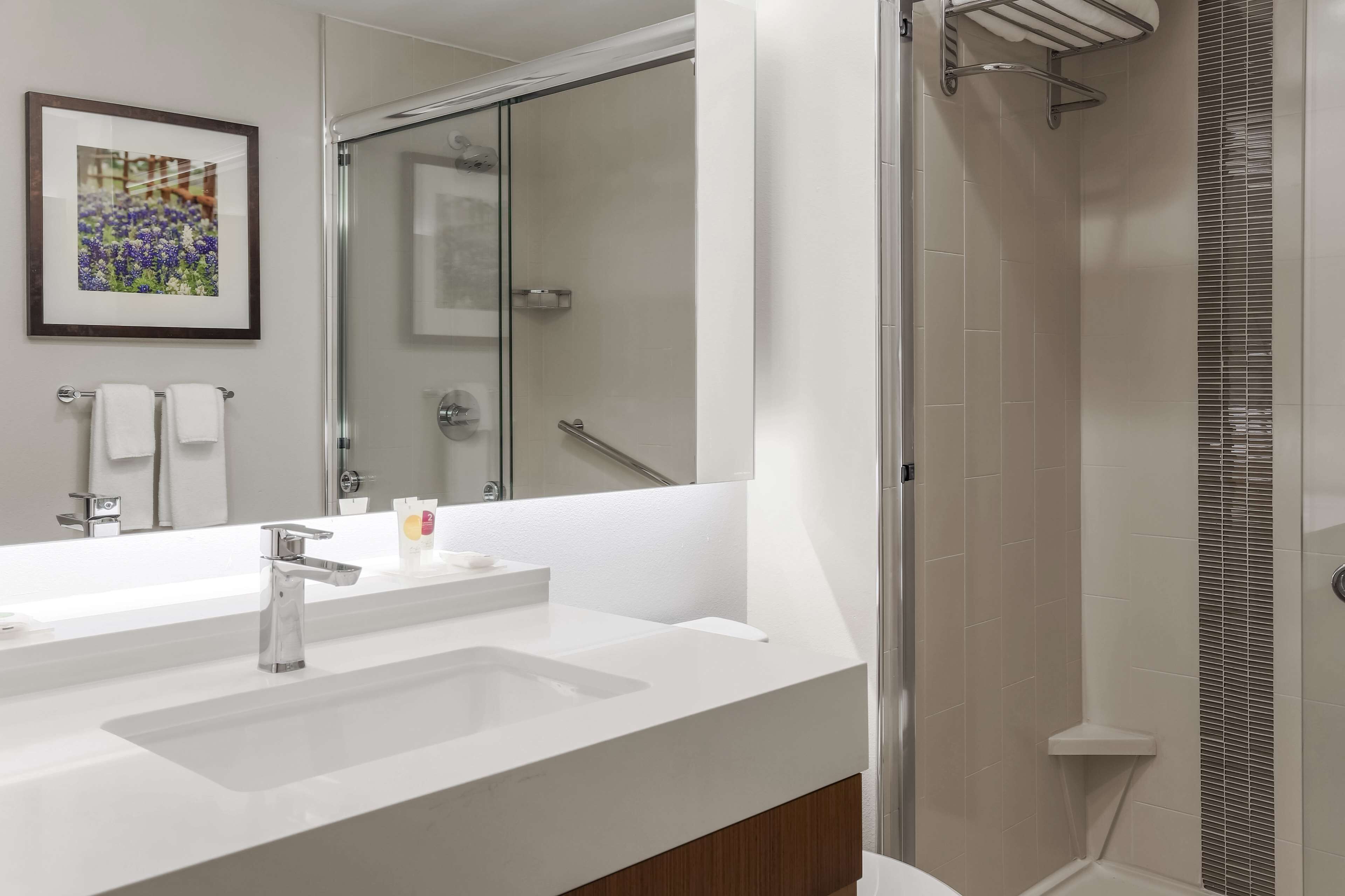 free toiletries, hair dryer, towels, soap