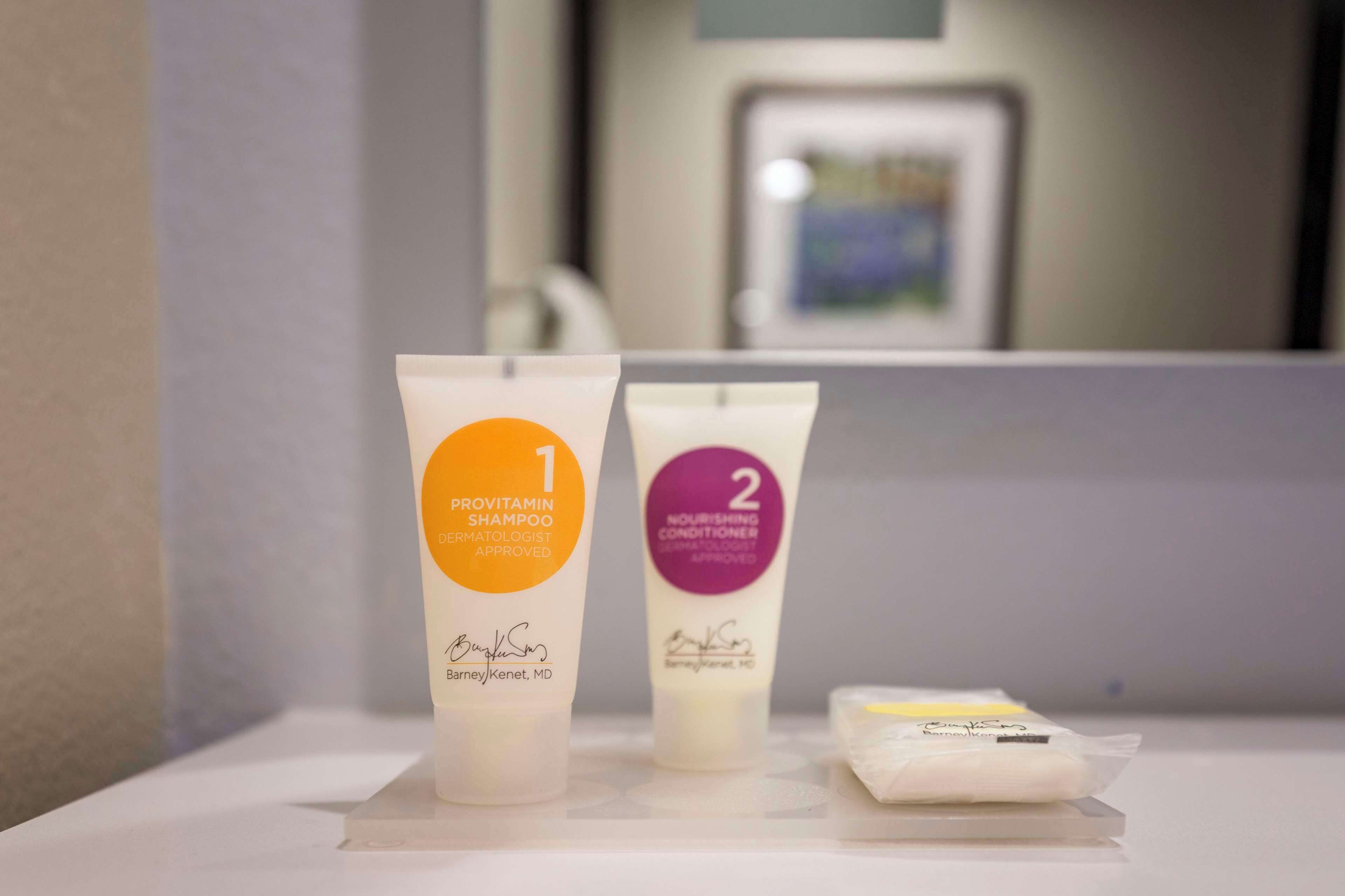 free toiletries, hair dryer, towels, soap