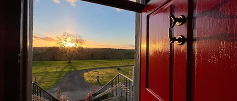 Vue sur la campagne depuis l’hébergement