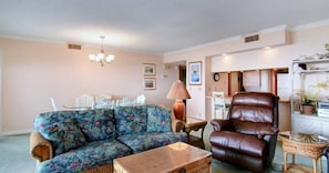 Condo | Living room | Flat-screen TV, fireplace