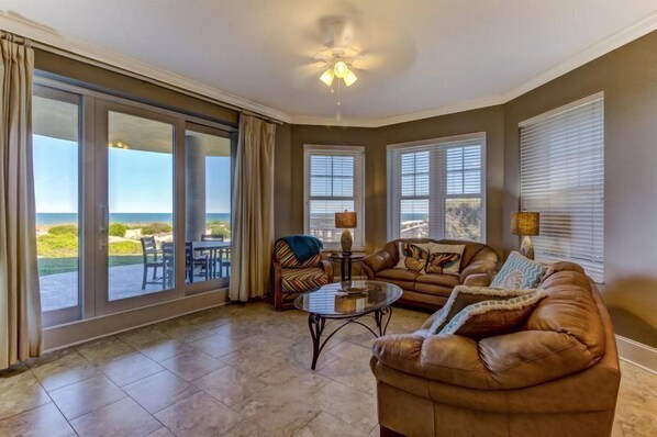 Condo | Living room | Flat-screen TV, DVD player - 5-ocean-place (Fernandina Beach)