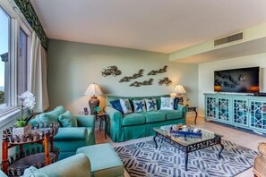 Condo | Living room | Flat-screen TV - 1110 Beach Walker (Fernandina Beach)