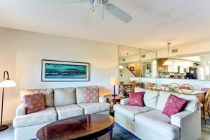 Condo | Living room | Flat-screen TV - 209-sailmaker (Fernandina Beach)