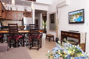 Een flatscreentelevisie