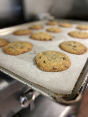 Cookies on a baking sheet. - Stanford House (Manchester Center)