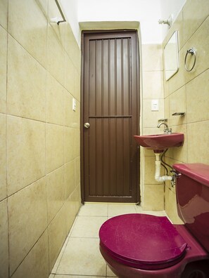 Habitacion 3 | Badkamer | Een douche, een regendouche, gratis toiletartikelen, een haardroger