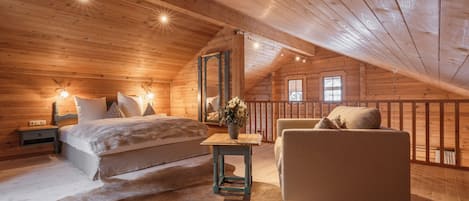 Chalet | 1 slaapkamer, luxe beddengoed, donzen dekbedden, een minibar