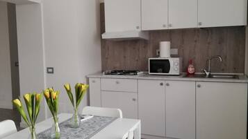 Kühlschrank, Mikrowelle, Ofen, Herdplatte