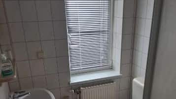 Single Room | Bathroom | Shower, hair dryer, towels, soap
