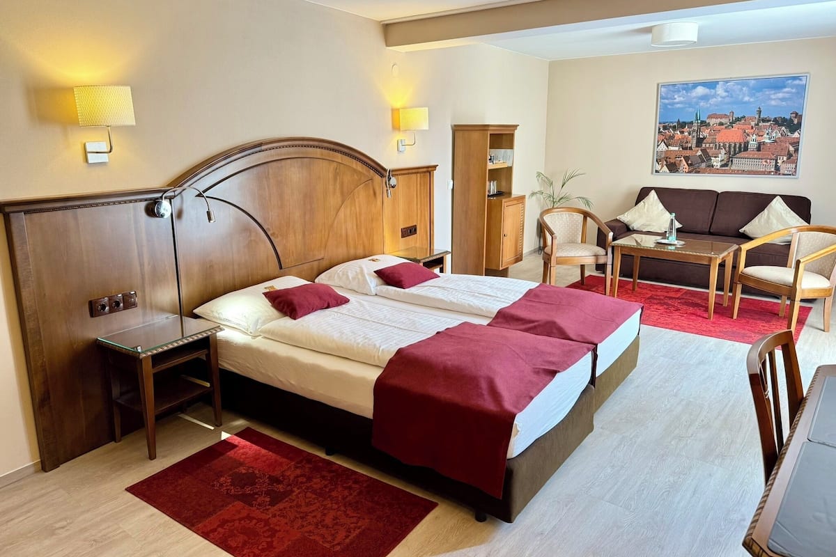 Comfort Quadruple Room | Hypo-allergenic bedding, minibar, desk, laptop workspace