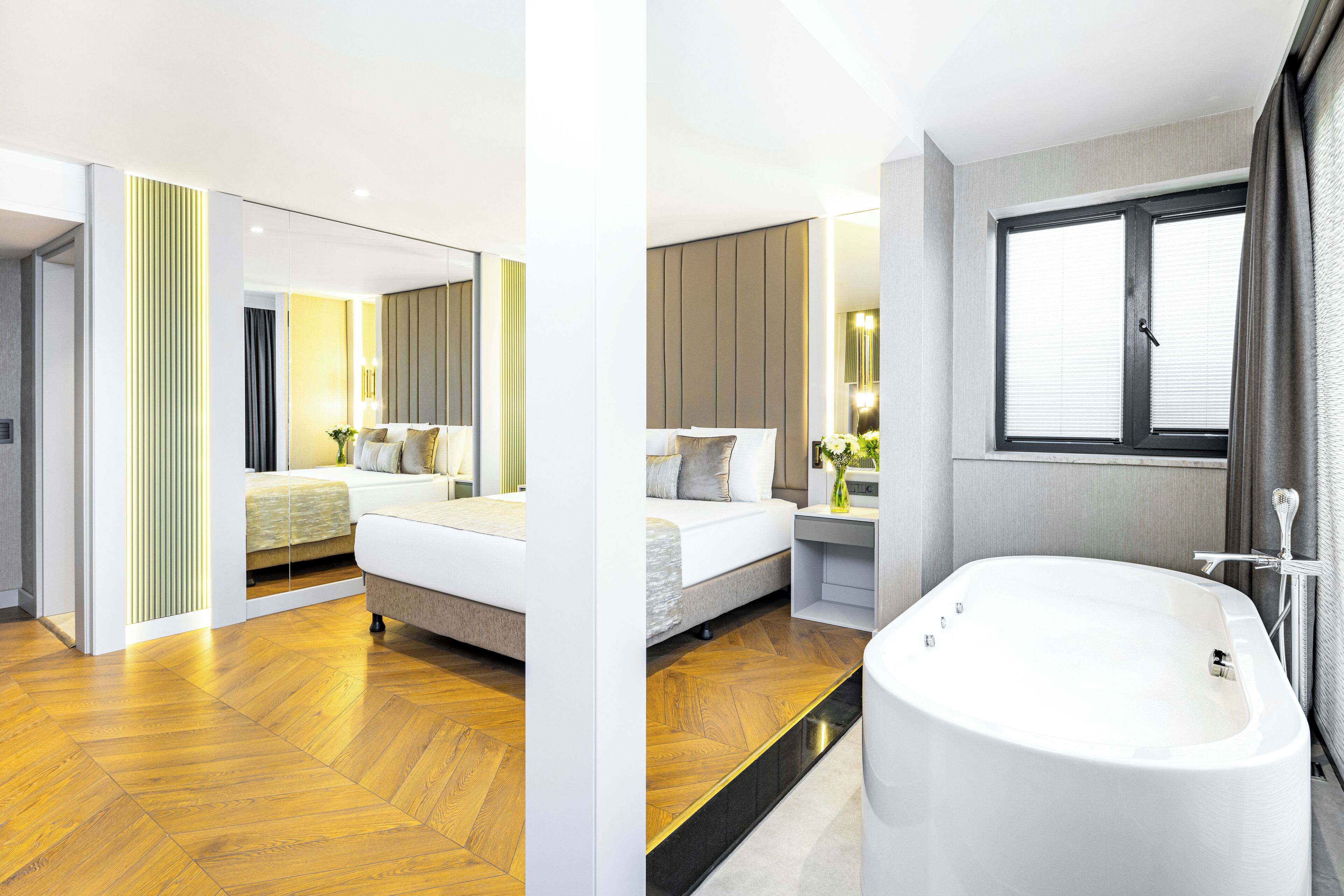 exclusive suite, bathtub | 1 bedroom, premium bedding, free minibar items, in-room safe