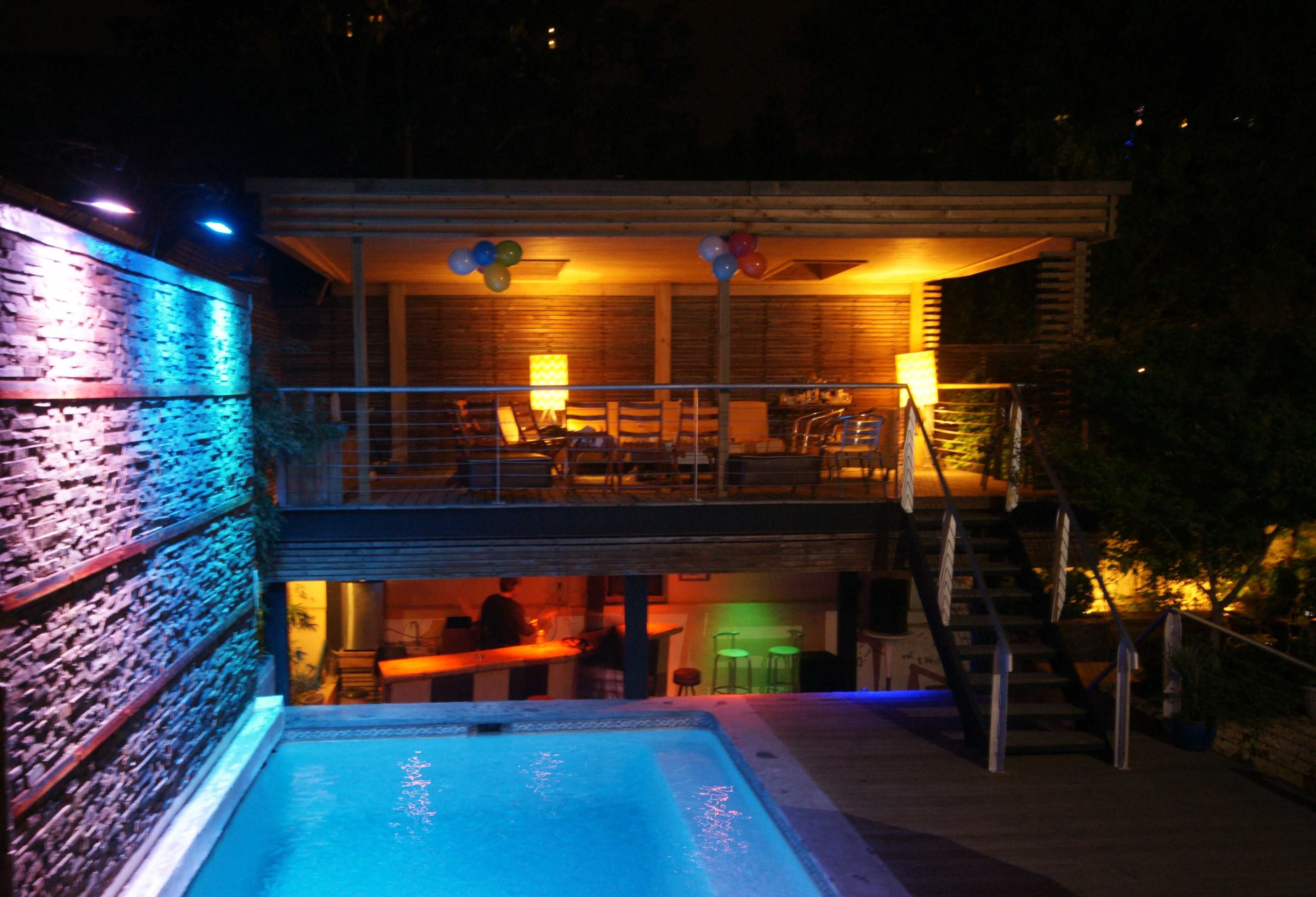 Outdoor pool, pool umbrellas