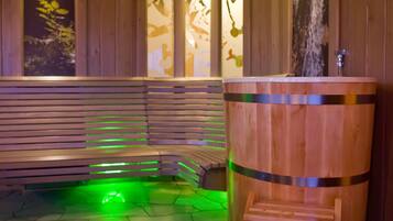 Hot tub, steam room, body treatments, aromatherapy, hot stone massages