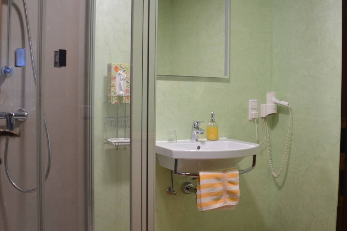 standard room | bathroom | free toiletries, hair dryer, towels