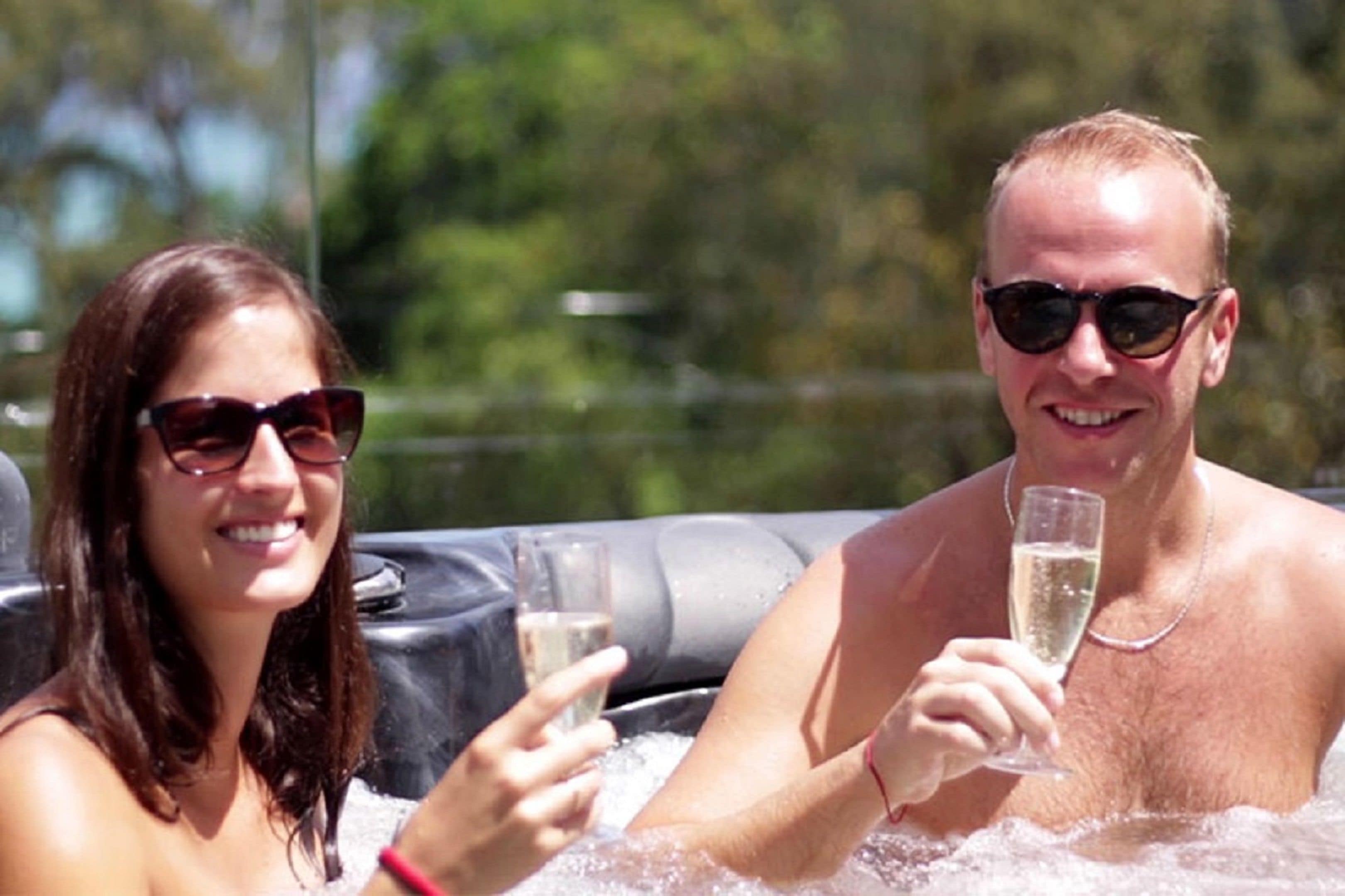 outdoor pool, pool umbrellas