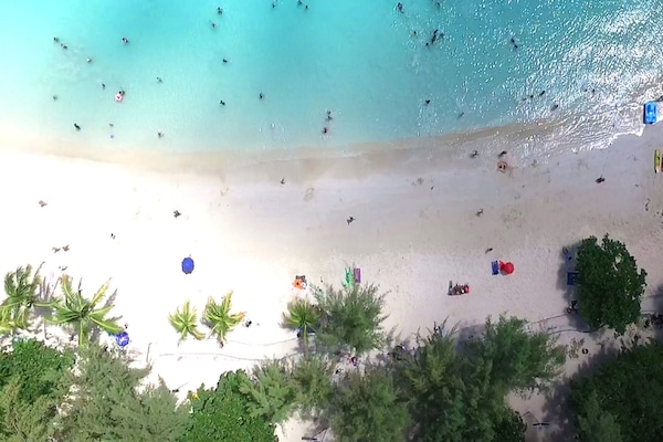 Private beach nearby, white sand