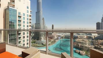 全景頂樓客房, 4 間臥室 (Panoramic Burj Khalifa/Fountain View) | 1 間臥室、低過敏寢具、羽絨被、舒適加層