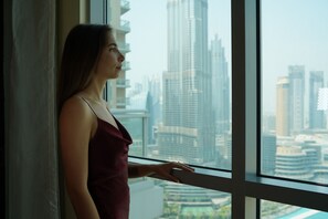 Ático panorámico, 4 habitaciones (Panoramic Burj Khalifa/Fountain View) | Ropa de cama hipoalergénica y edredones de plumas
