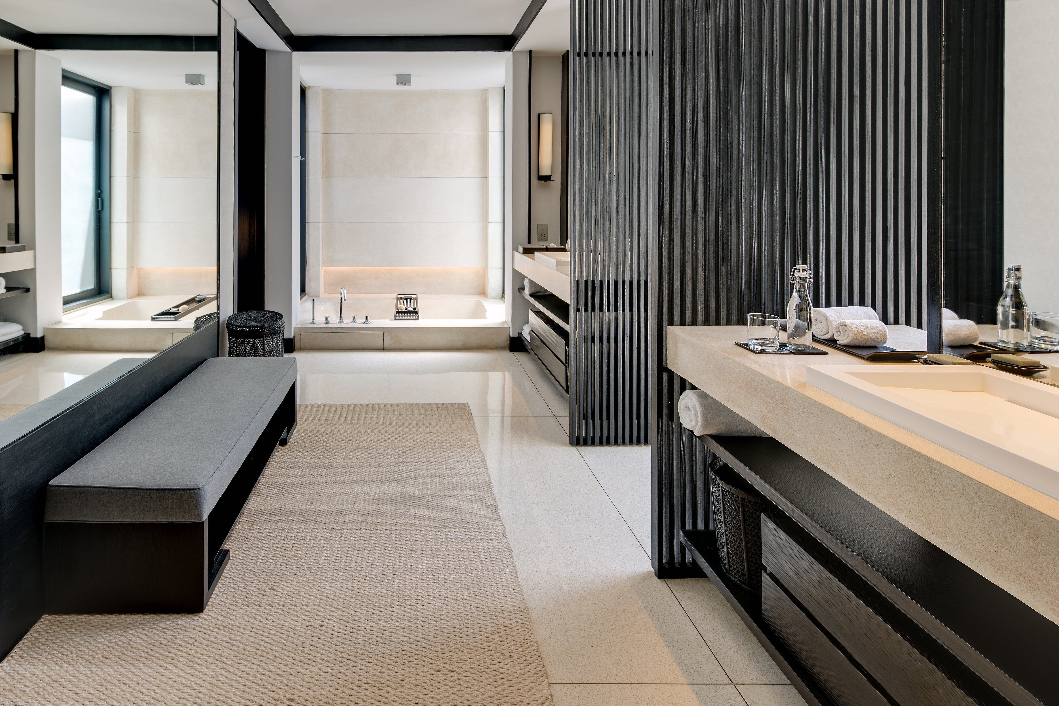 ocean pool villa | bathroom | separate bathtub and shower, deep-soaking bathtub, designer toiletries