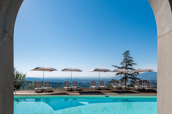 Seasonal outdoor pool, open 9:00 AM to 7:30 PM, pool umbrellas