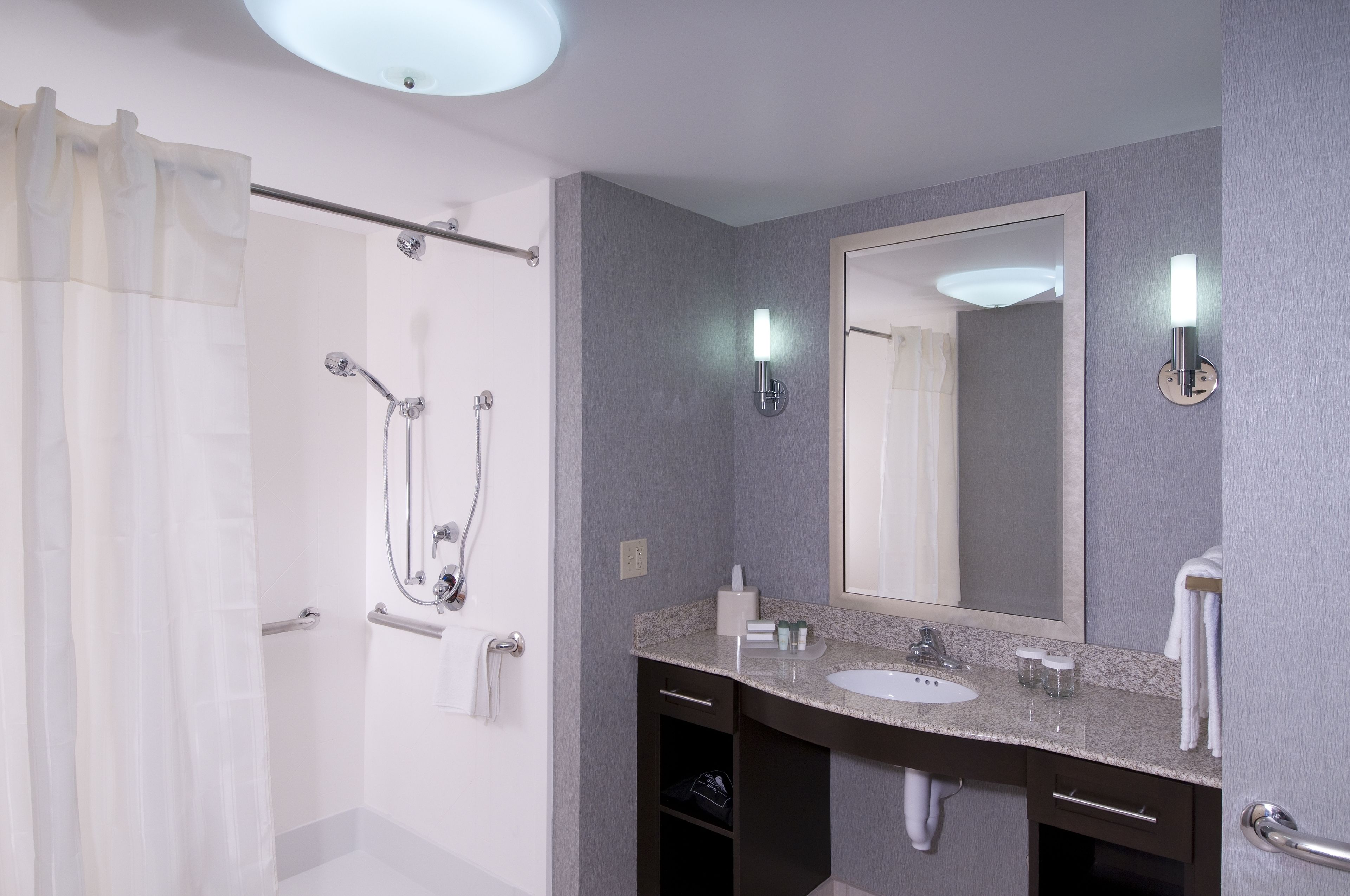 free toiletries, hair dryer, towels