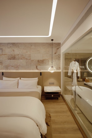 1 slaapkamer, luxe beddengoed, donsdekens, pillowtop-bedden